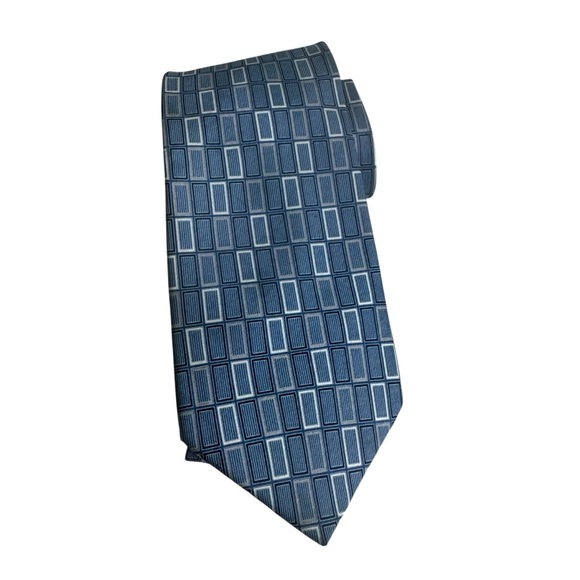 Umberto Bossi Other - Blue Silk Geometric Pattern Men's Tie UMBERTO BOSSI